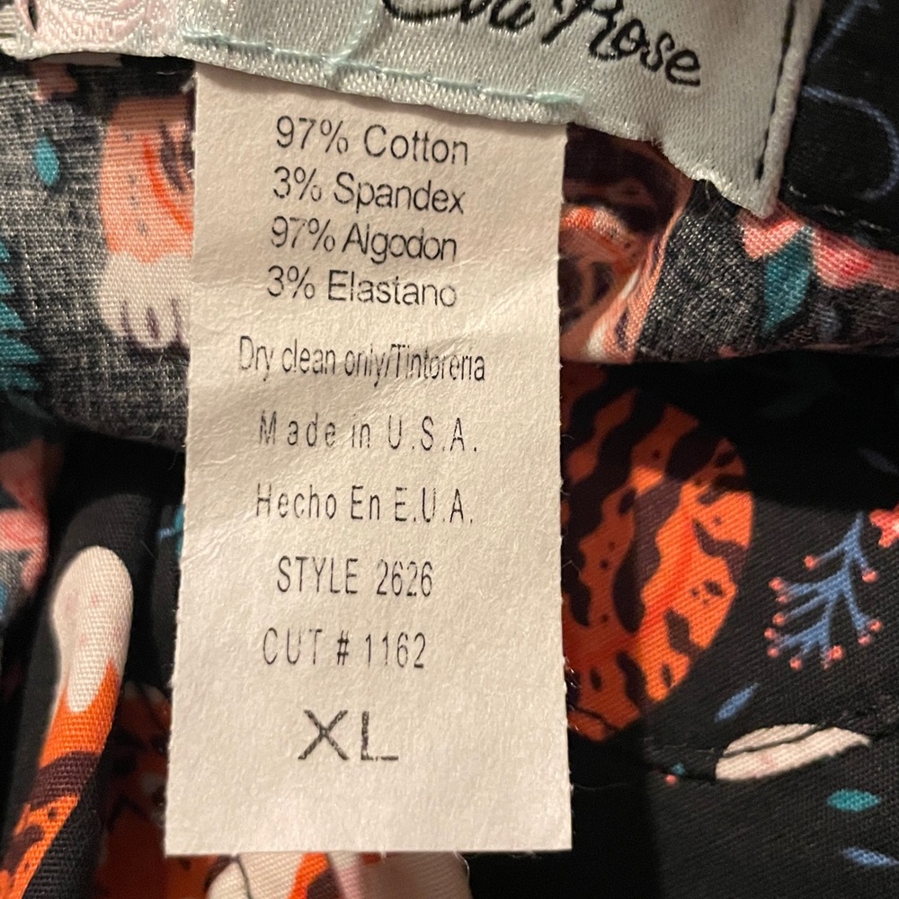 NWT Tiger Flower Field Collared Button Up Blouse by Eva Rose SZ XL - Picture 3 of 5